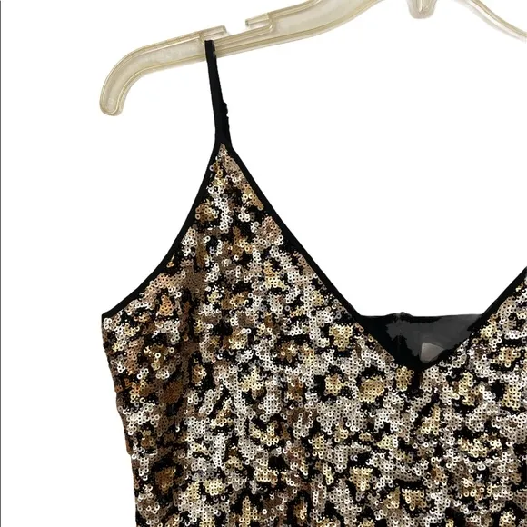 BB DAKOTA Leopard Sequin Cocktail Dress Sleeveless Party Dress Size 6 NWT