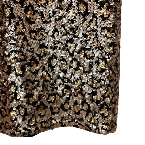 BB DAKOTA Leopard Sequin Cocktail Dress Sleeveless Party Dress Size 6 NWT