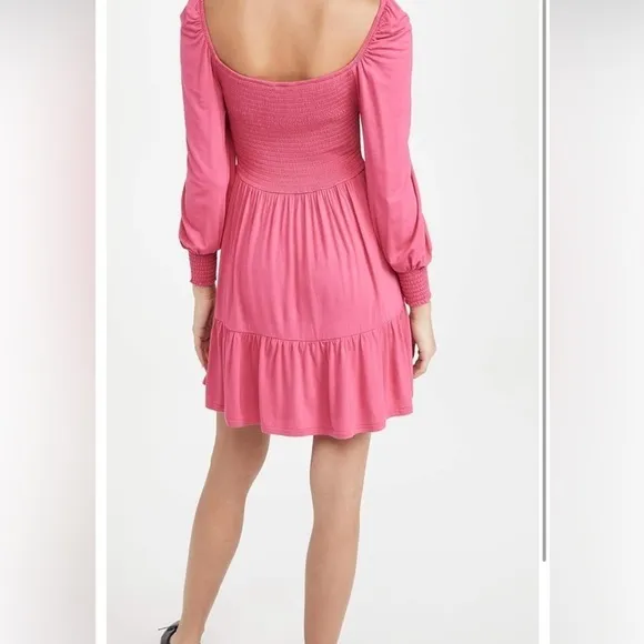 BB DAKOTA RASBERRY LETS GO CRAZY SMOCKED DRESS XS NEW