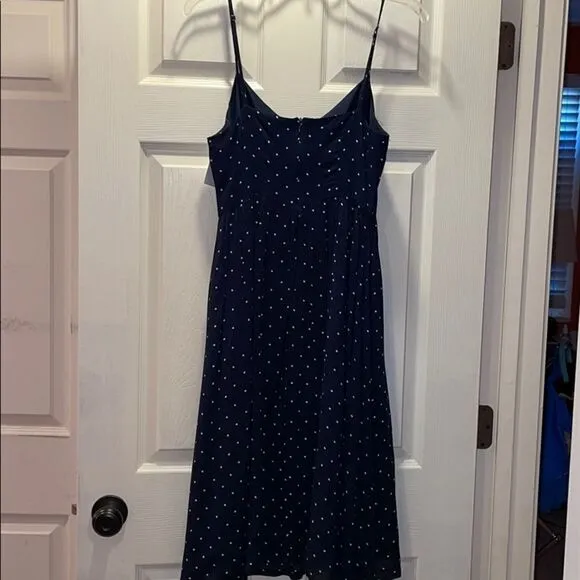 BB Dakota Sloane Navy &amp; White polka dot dr…