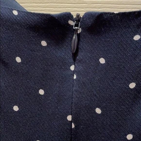 BB Dakota Sloane Navy &amp; White polka dot dr…
