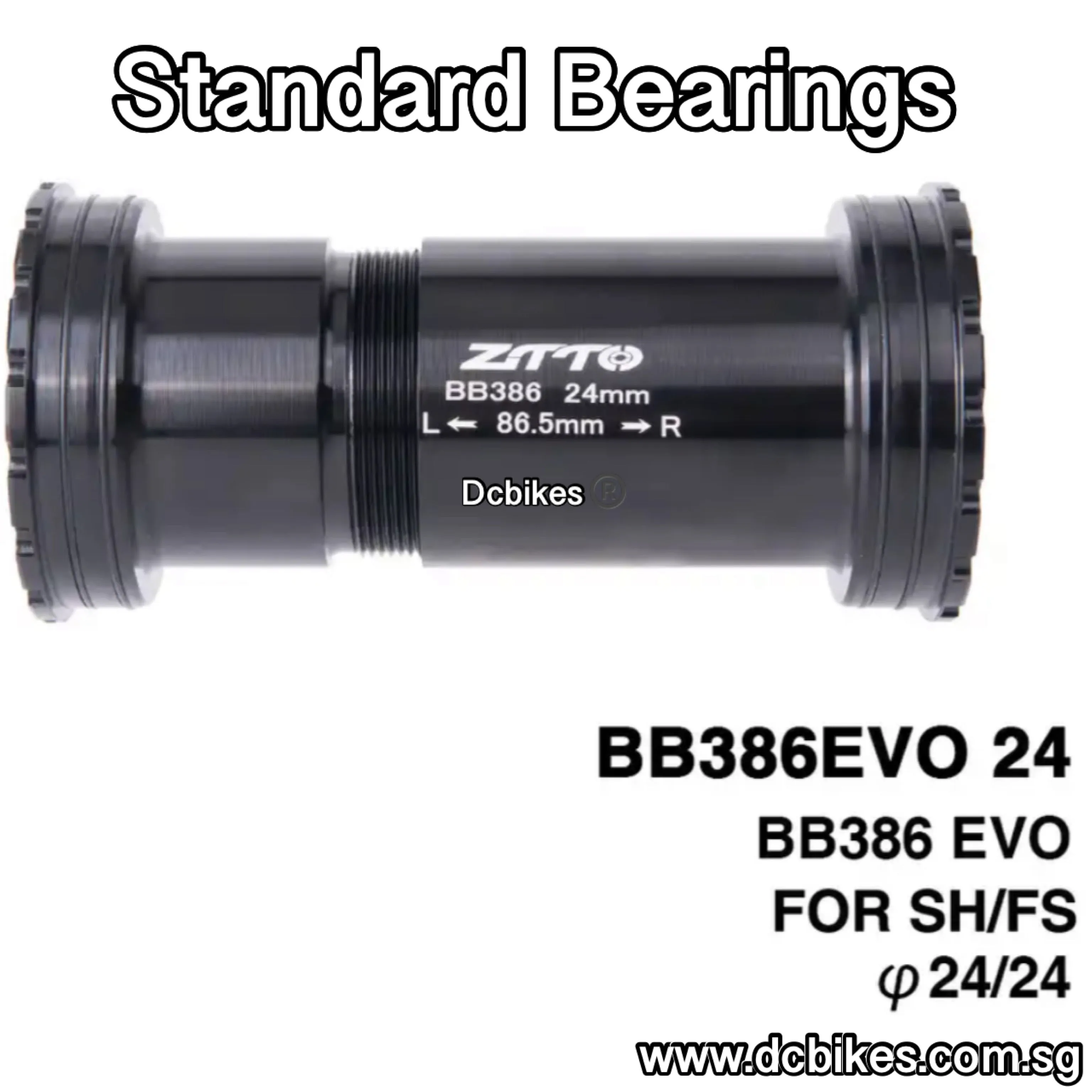 BB386 46mm 86.5mm Press Fit Bottom Brackets BB For Shimano 24mm Crank