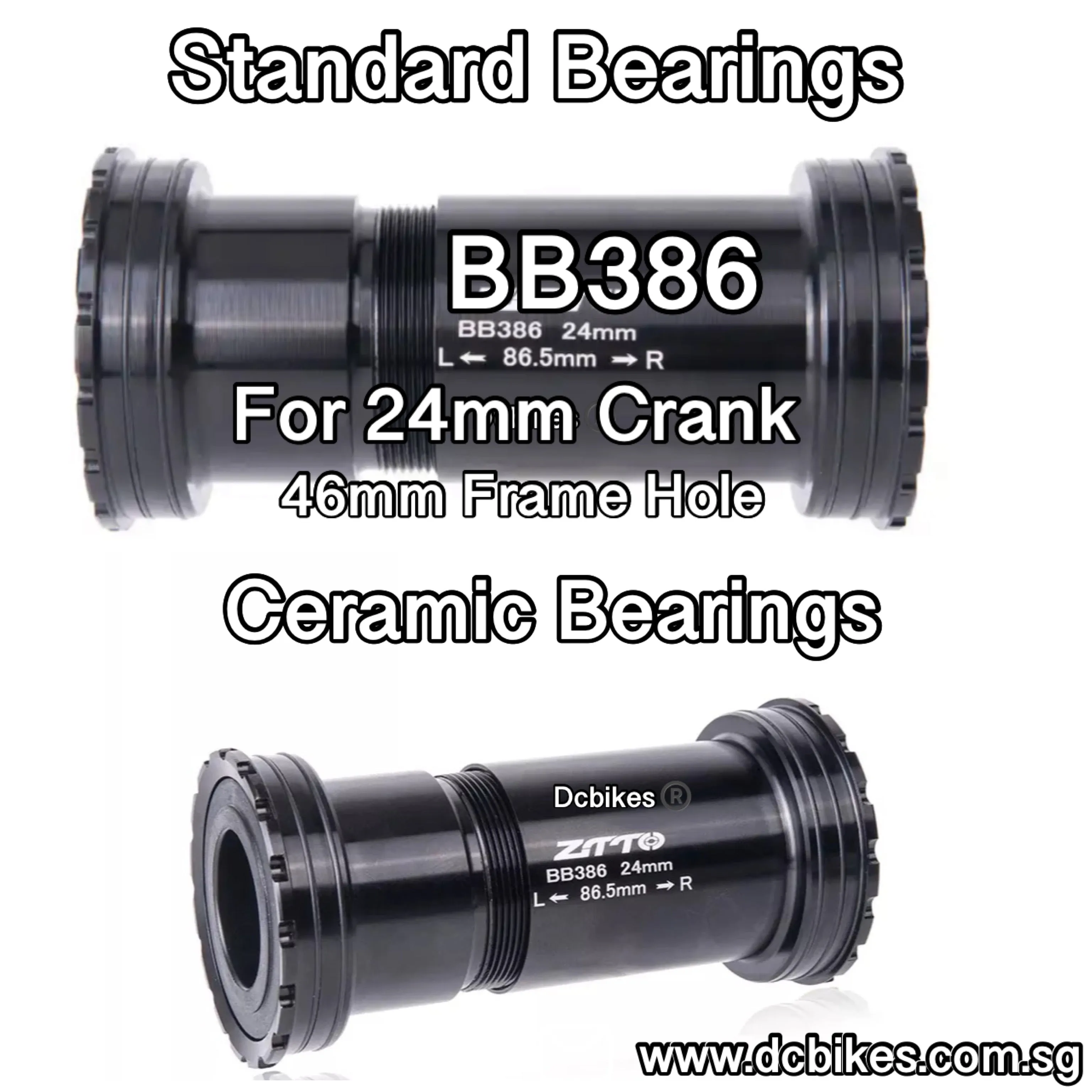 BB386 46mm 86.5mm Press Fit Bottom Brackets BB For Shimano 24mm Crank