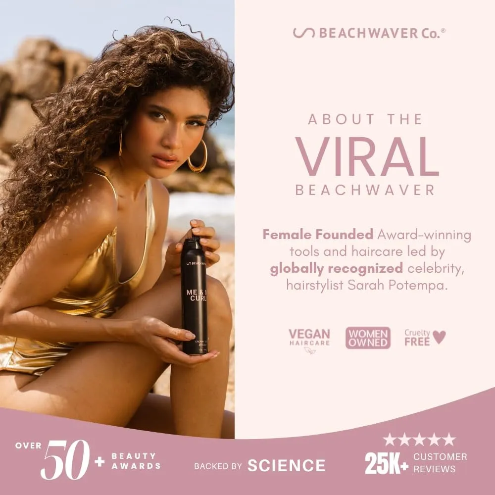 Beachwaver Braid Balm Pre-Braid Prep - Frizz-Taming Hair Primer Foam to Strengthen and Reduce Flyaways with Hix Vegan Bond Multiplers - Create Heatless Curls with Braids - for All Hair Types (4 Fl Oz)