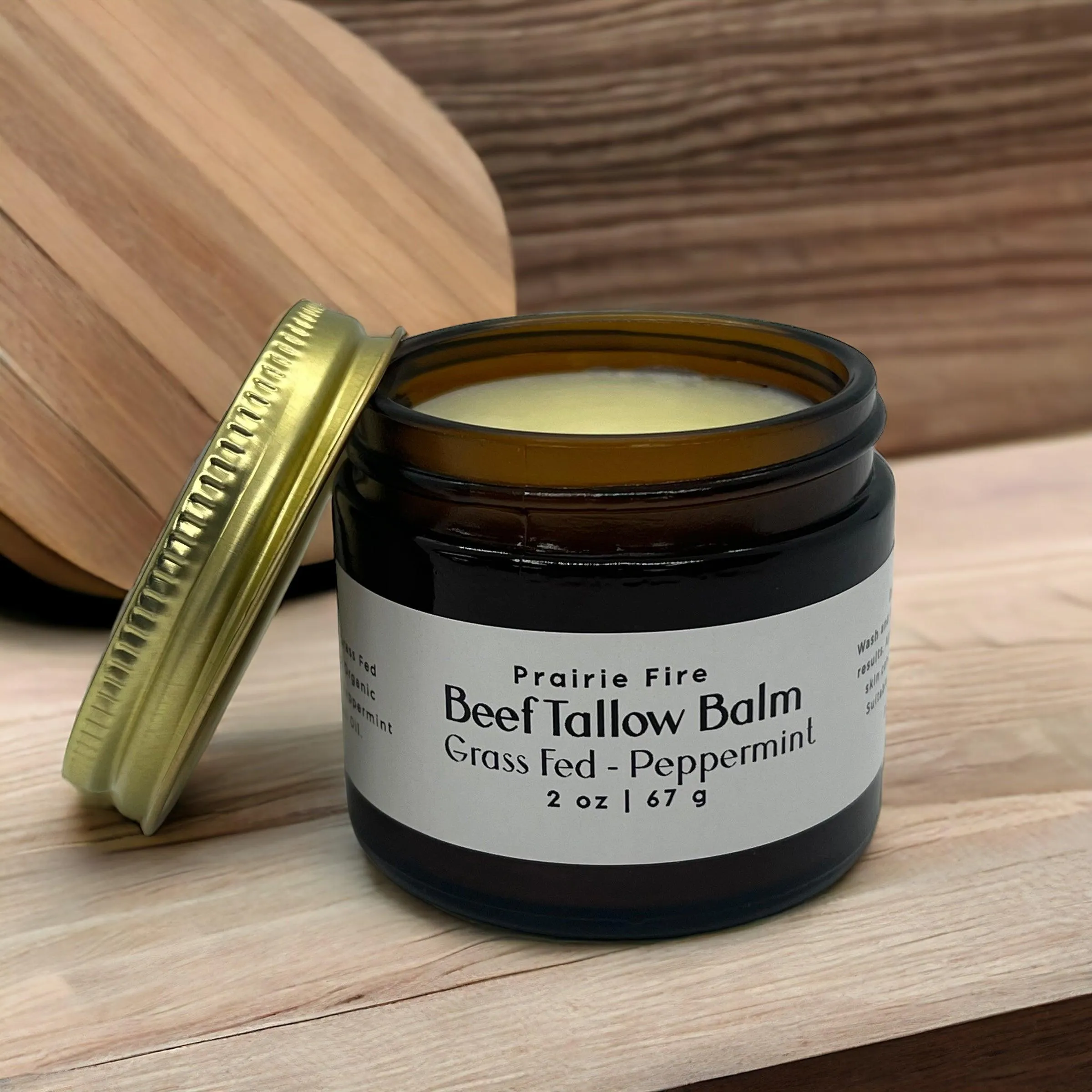 Beef Tallow Balm - 2 oz - Organic Grass Fed and Finished Tallow- Made in USA - Moisturizing Skin Care