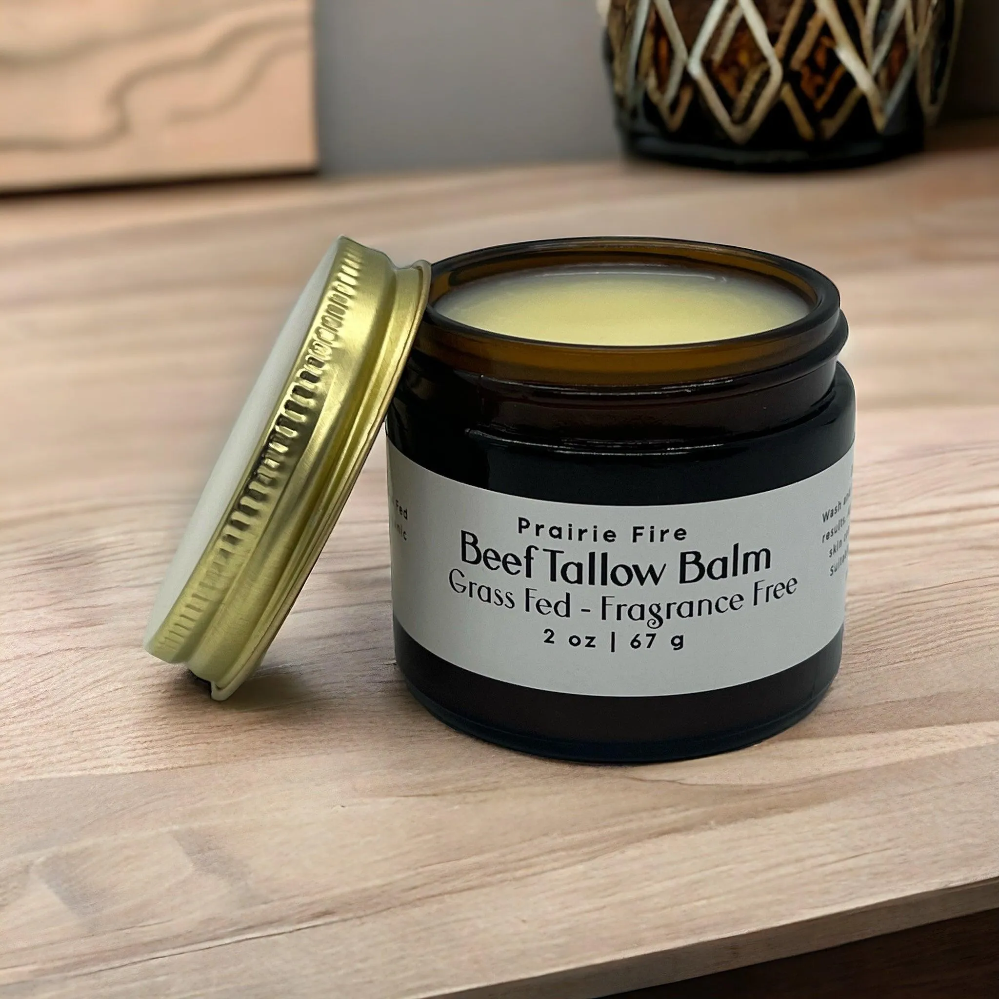 Beef Tallow Balm - 2 oz - Organic Grass Fed and Finished Tallow- Made in USA - Moisturizing Skin Care