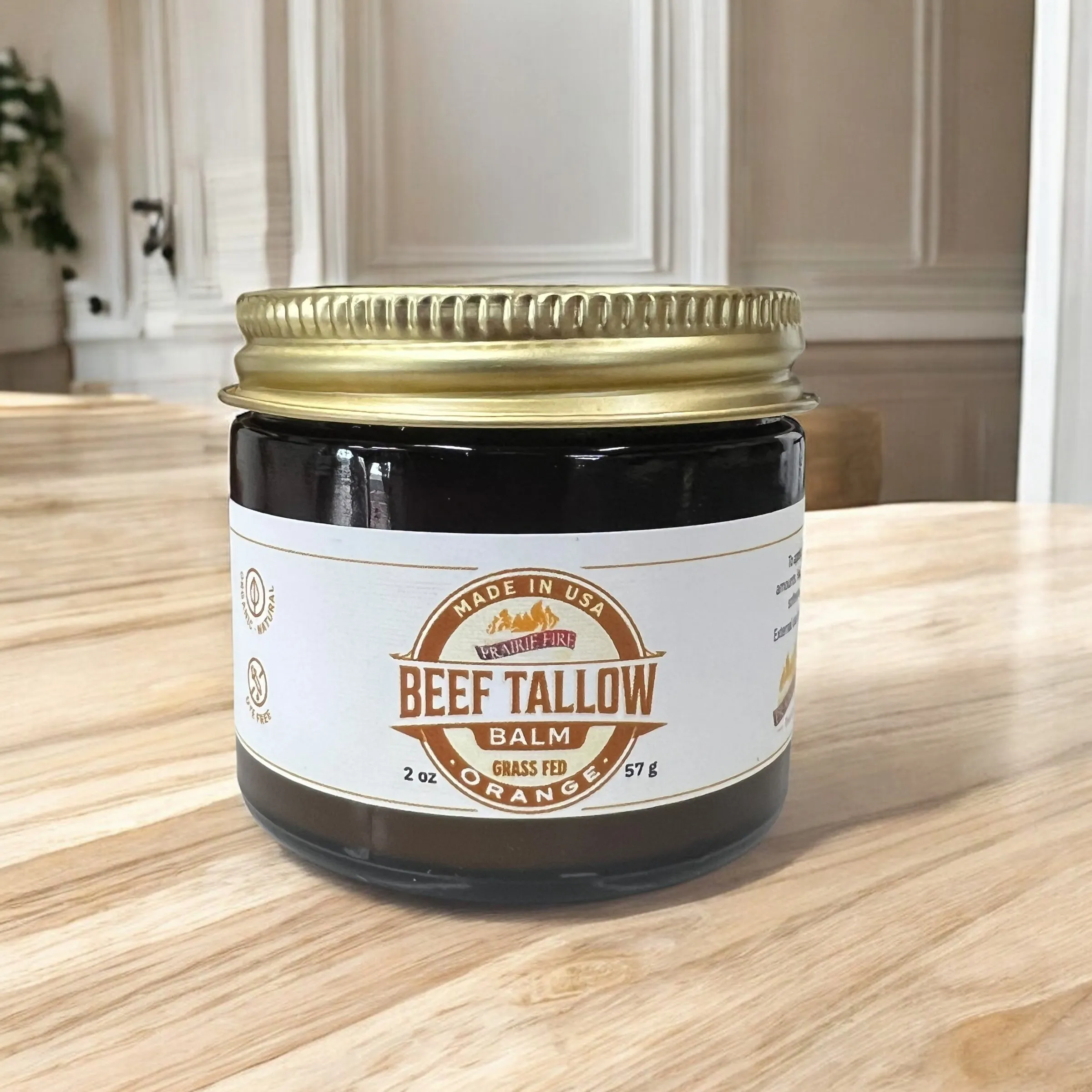 Beef Tallow Balm - 2 oz - Organic Grass Fed and Finished Tallow- Made in USA - Moisturizing Skin Care