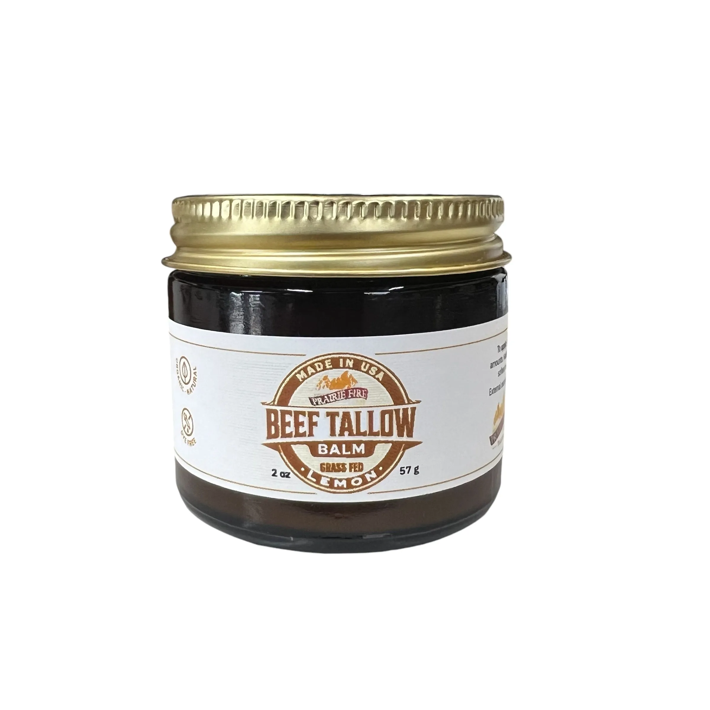 Beef Tallow Balm - 2 oz - Organic Grass Fed and Finished Tallow- Made in USA - Moisturizing Skin Care