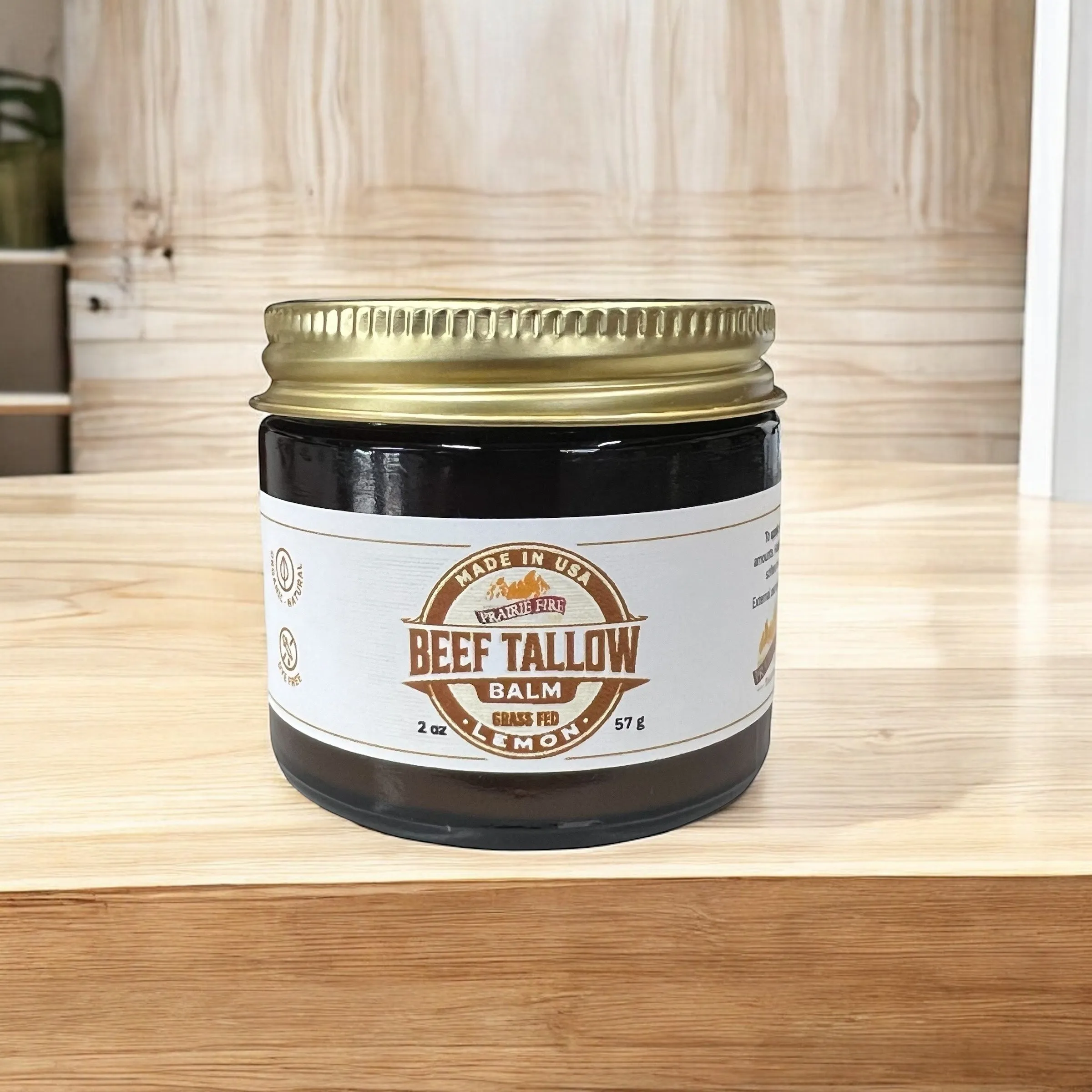 Beef Tallow Balm - 2 oz - Organic Grass Fed and Finished Tallow- Made in USA - Moisturizing Skin Care
