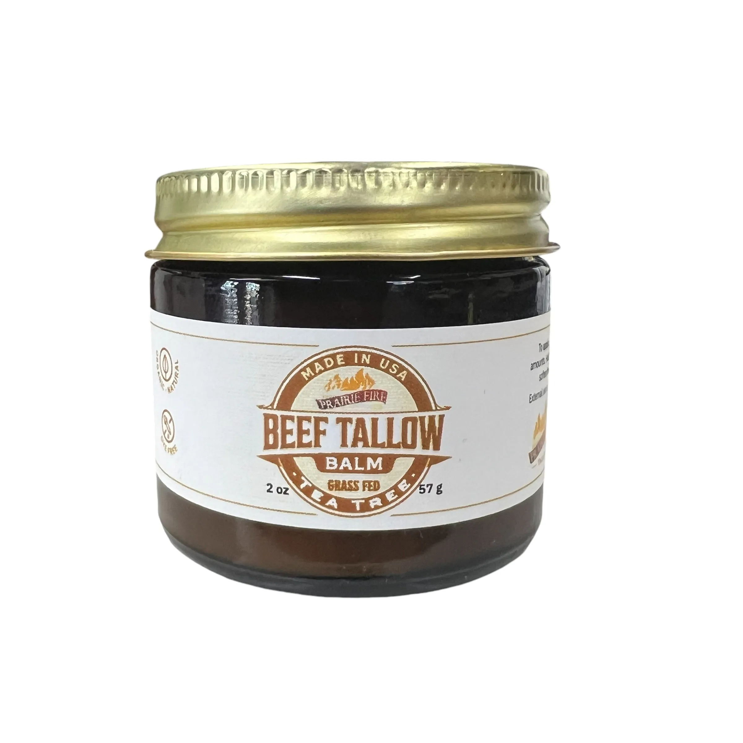 Beef Tallow Balm - 2 oz - Organic Grass Fed and Finished Tallow- Made in USA - Moisturizing Skin Care