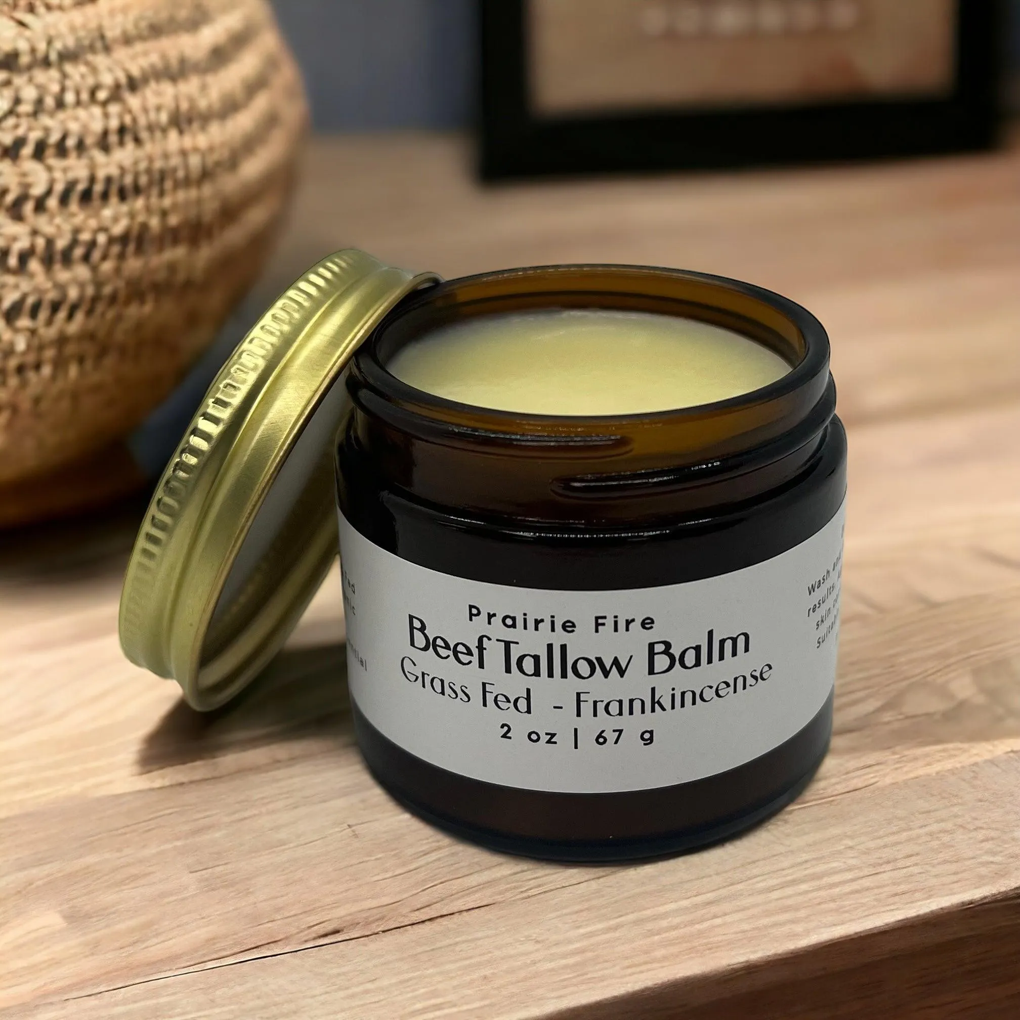 Beef Tallow Balm - 2 oz - Organic Grass Fed and Finished Tallow- Made in USA - Moisturizing Skin Care