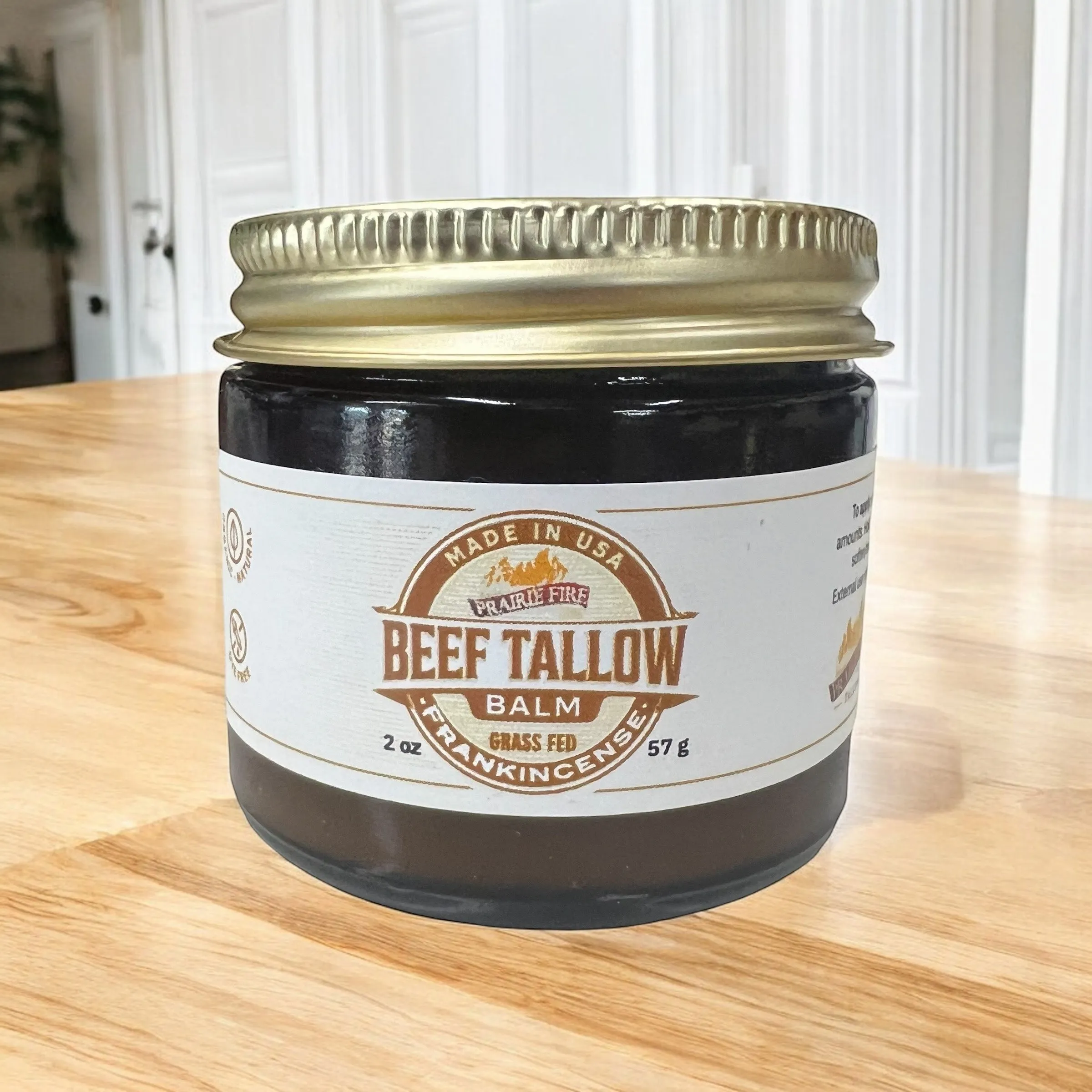 Beef Tallow Balm - 2 oz - Organic Grass Fed and Finished Tallow- Made in USA - Moisturizing Skin Care