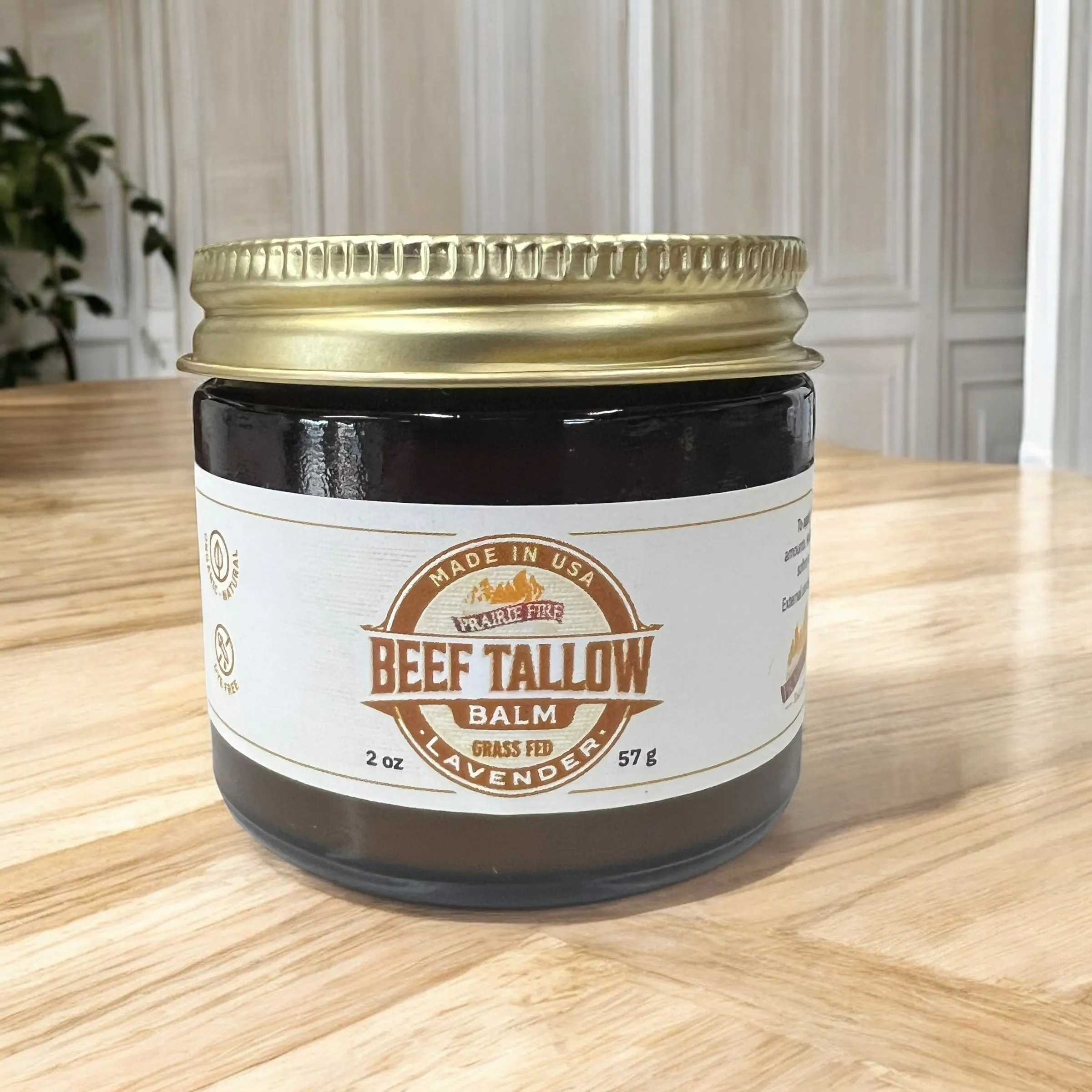 Beef Tallow Balm - 2 oz - Organic Grass Fed and Finished Tallow- Made in USA - Moisturizing Skin Care