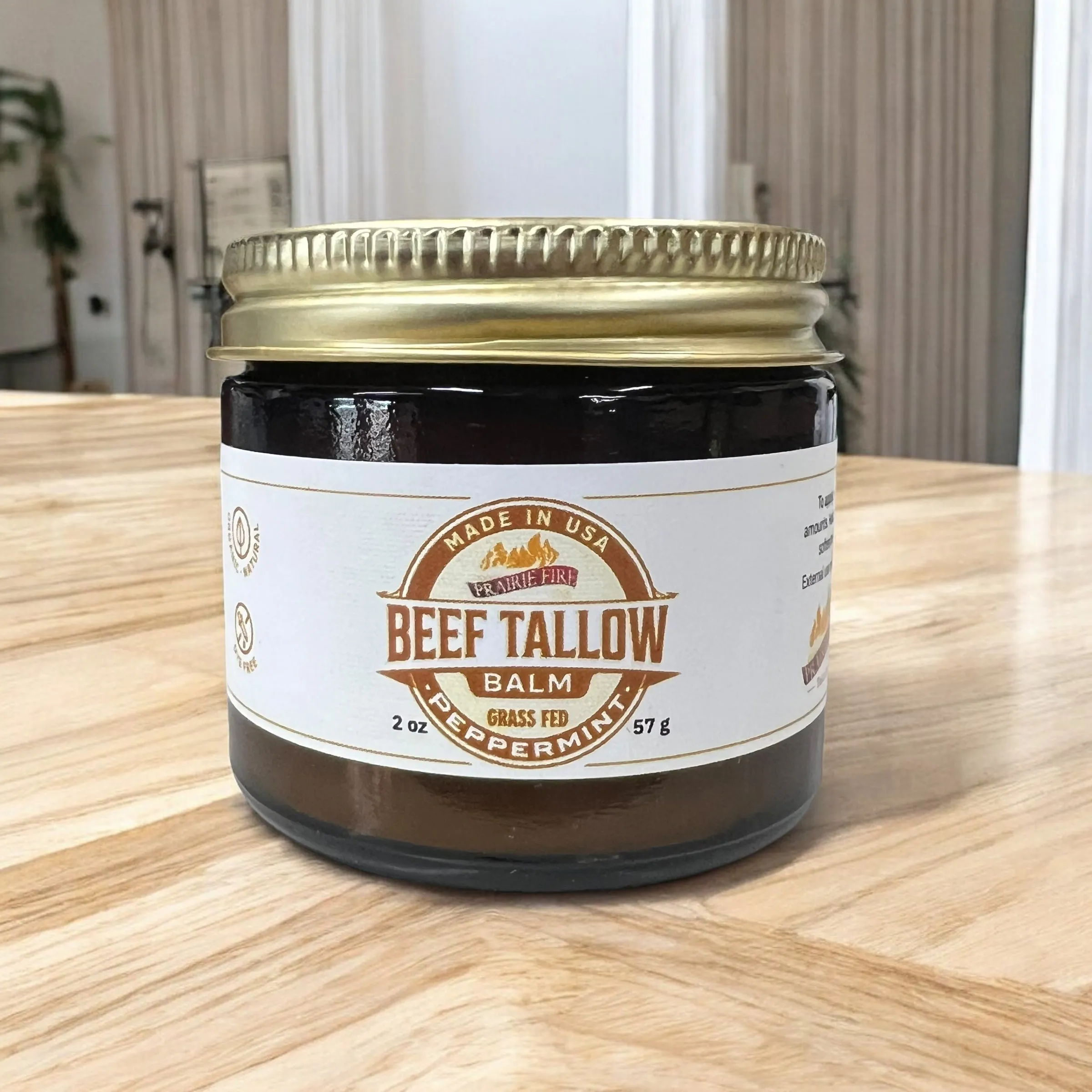 Beef Tallow Balm - 2 oz - Organic Grass Fed and Finished Tallow- Made in USA - Moisturizing Skin Care