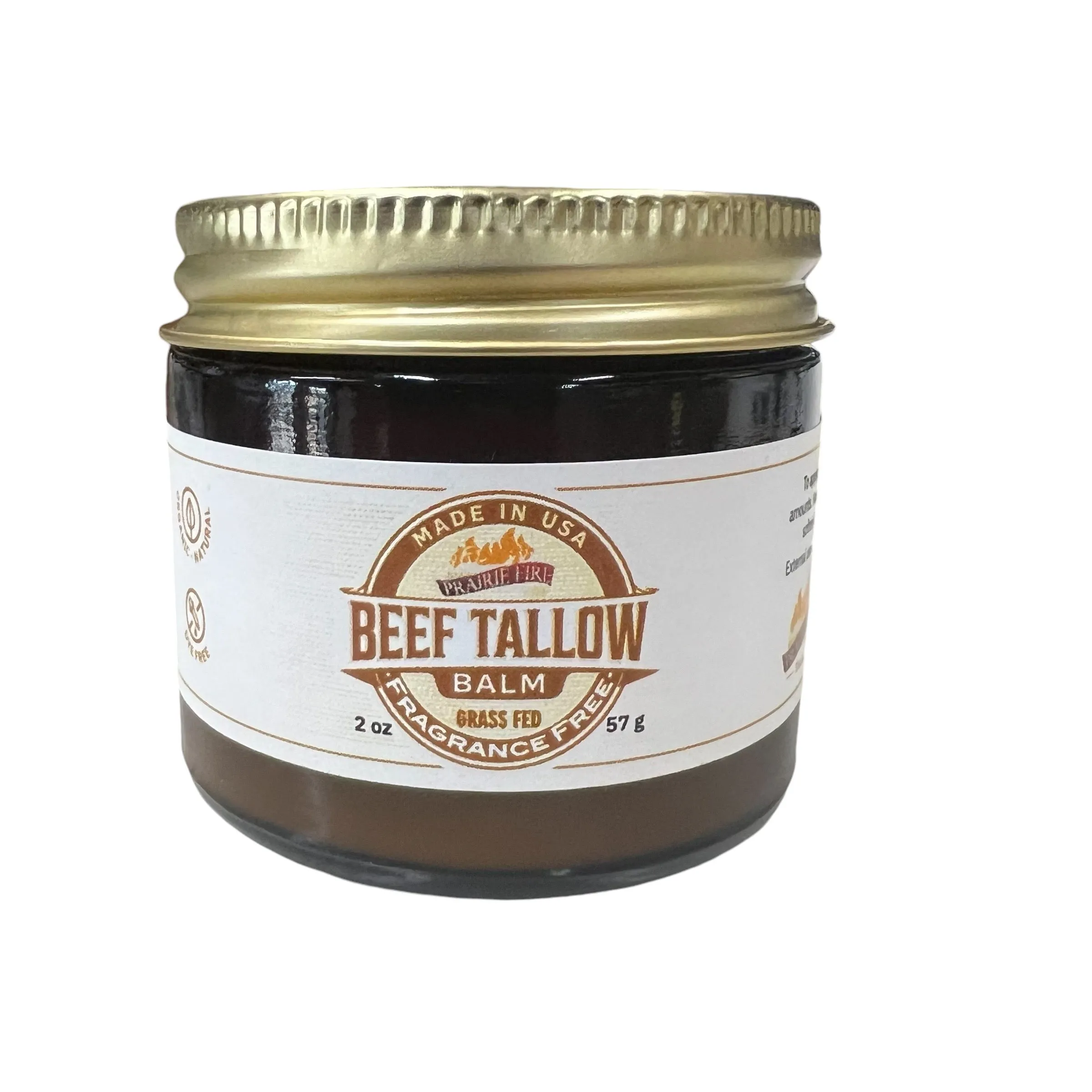 Beef Tallow Balm - 2 oz - Organic Grass Fed and Finished Tallow- Made in USA - Moisturizing Skin Care