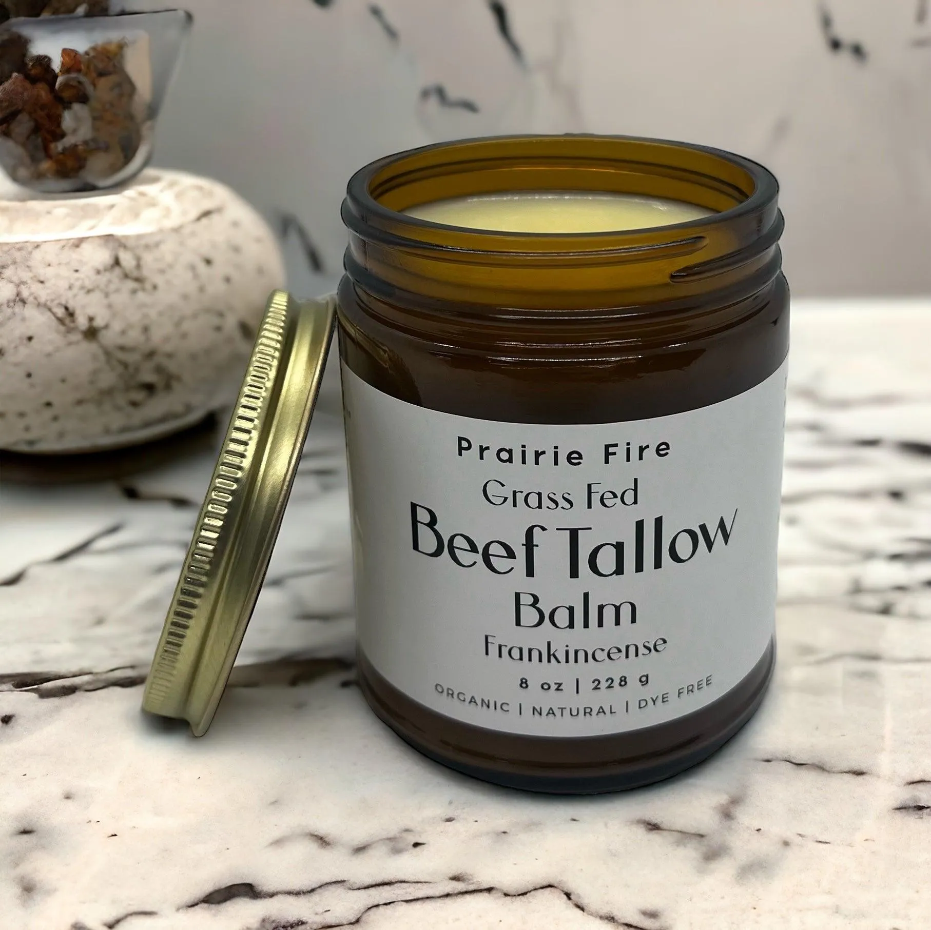 Beef Tallow Balm - 8 oz - Organic Grass Fed and Finished - Made in USA - Moisturizing Skin Care