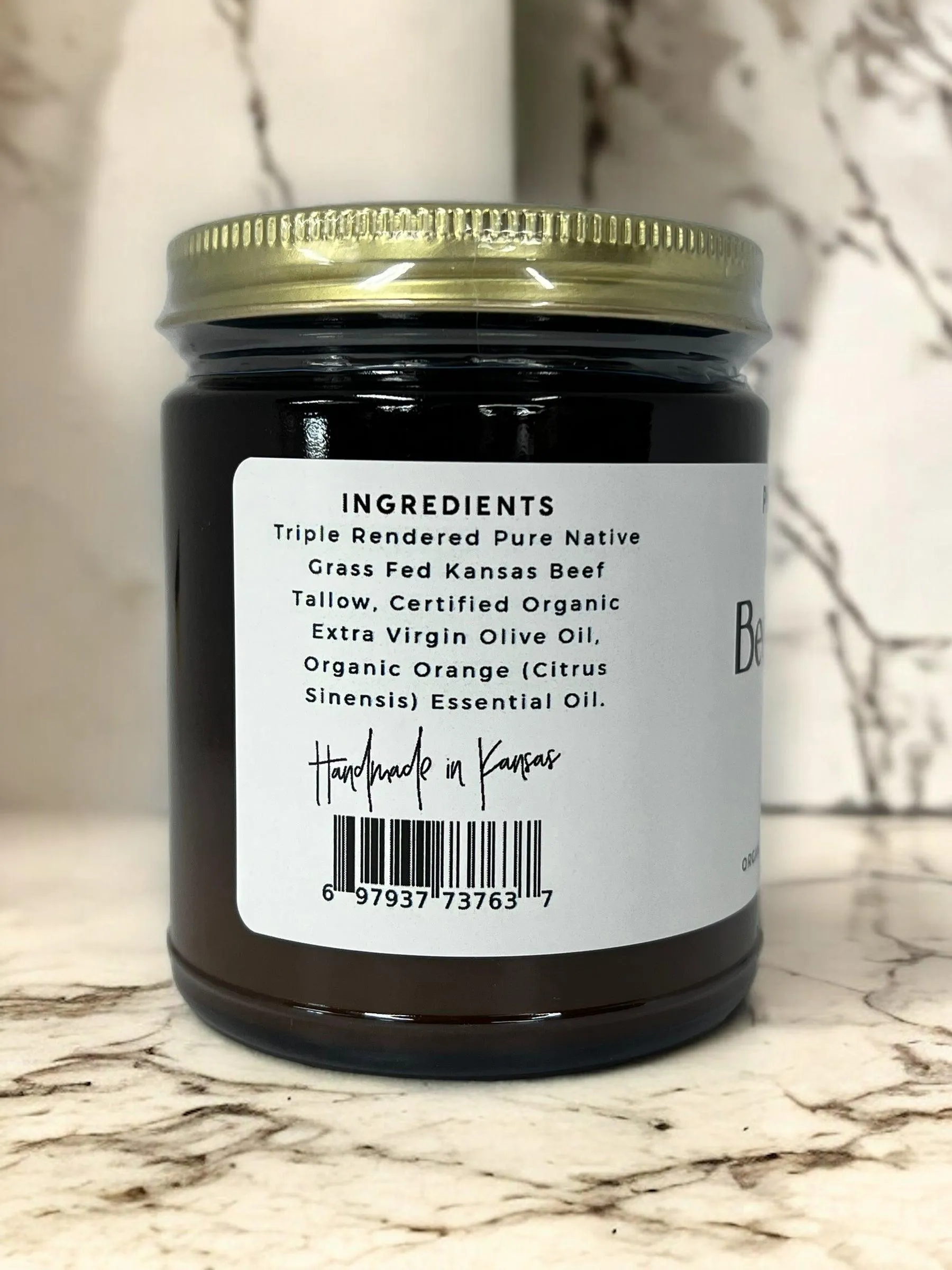 Beef Tallow Balm - 8 oz - Organic Grass Fed and Finished - Made in USA - Moisturizing Skin Care