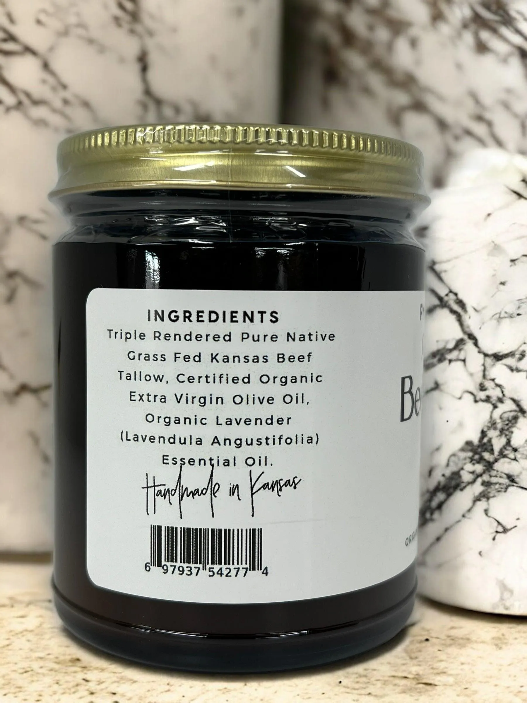 Beef Tallow Balm - 8 oz - Organic Grass Fed and Finished - Made in USA - Moisturizing Skin Care