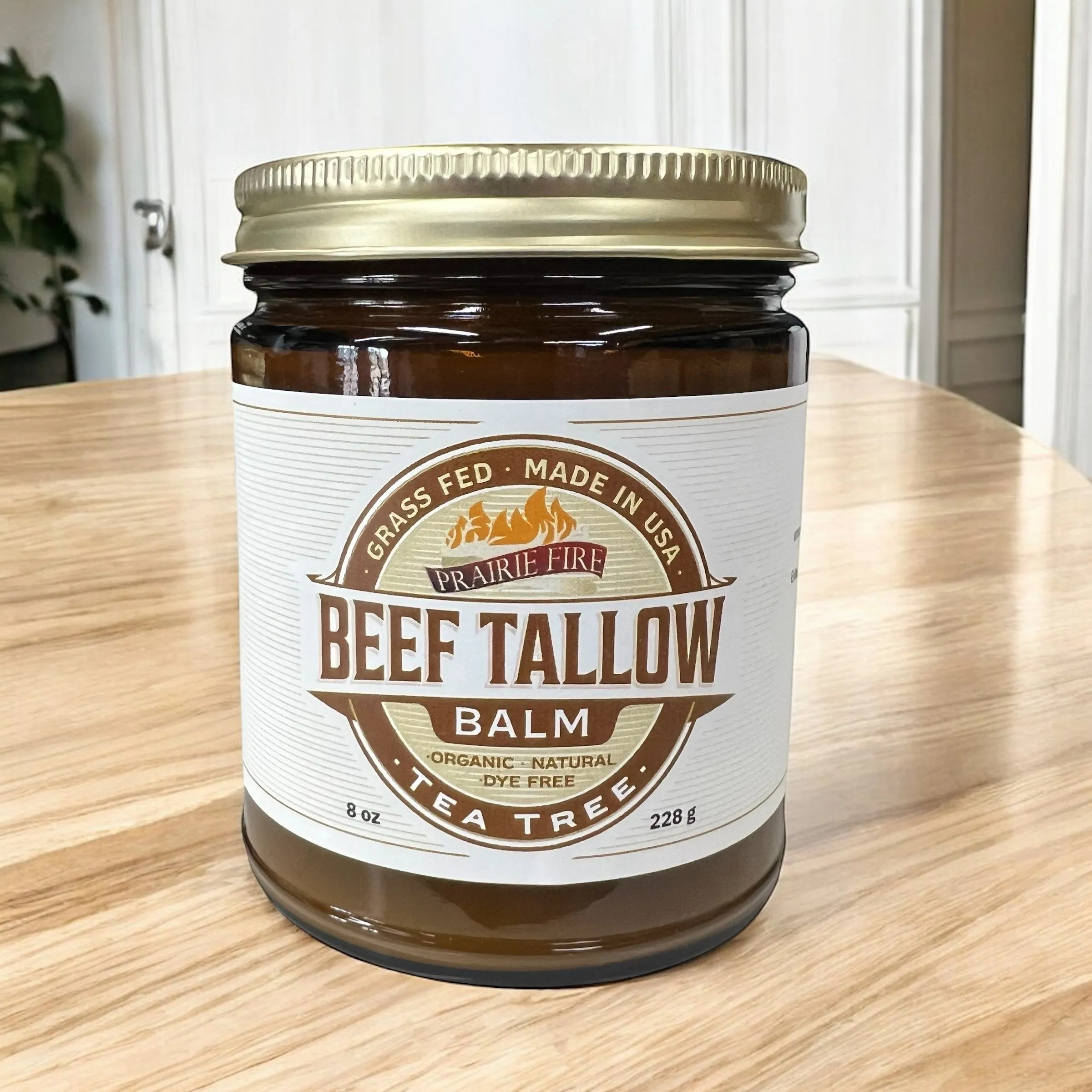 Beef Tallow Balm - 8 oz - Organic Grass Fed and Finished - Made in USA - Moisturizing Skin Care