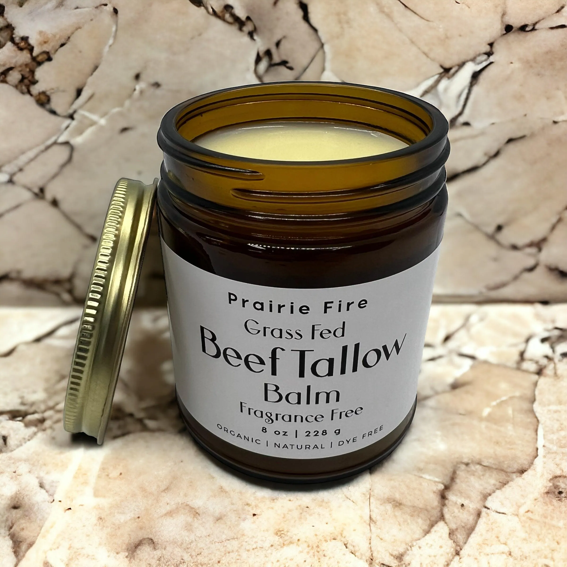 Beef Tallow Balm - 8 oz - Organic Grass Fed and Finished - Made in USA - Moisturizing Skin Care