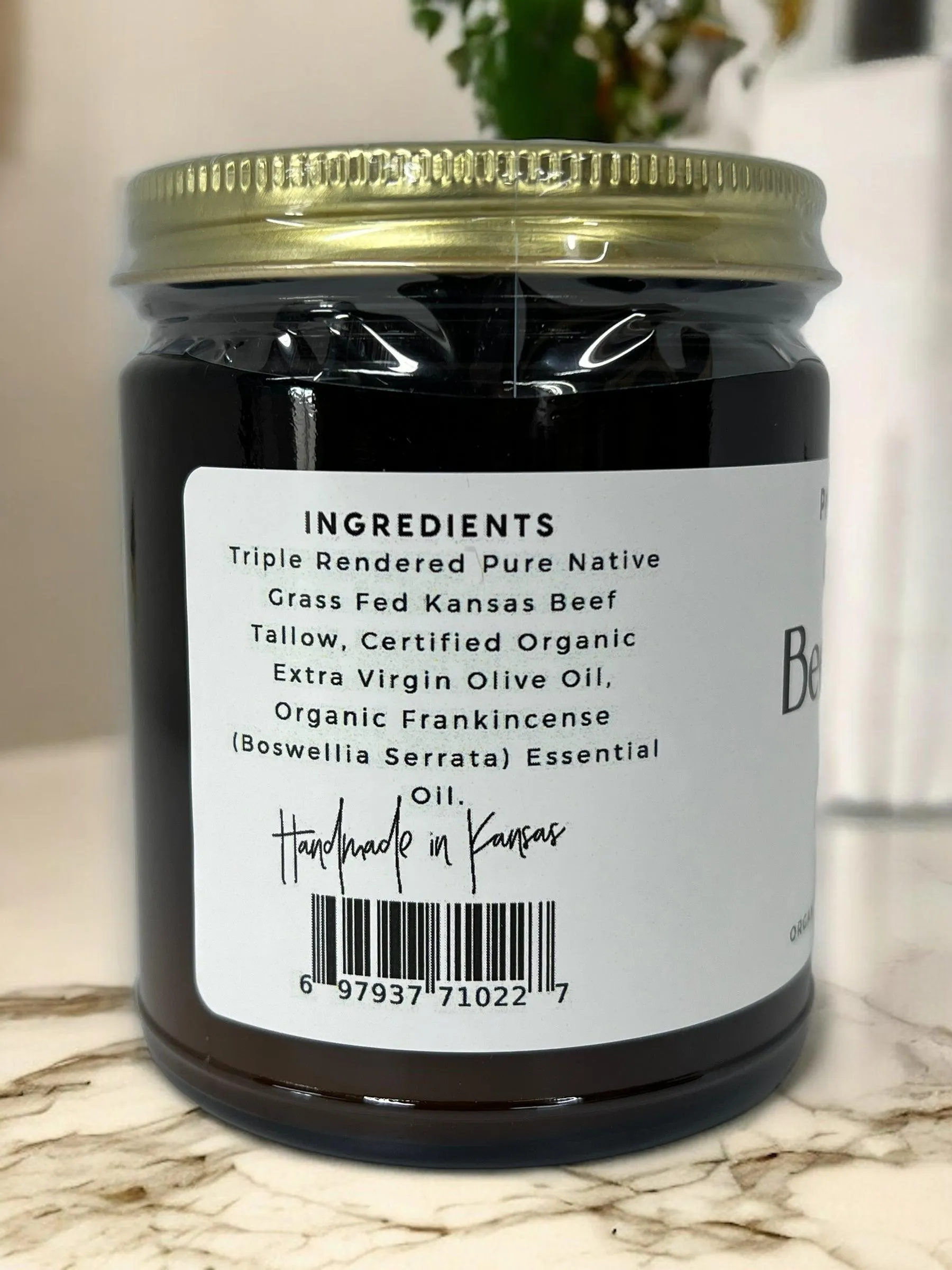 Beef Tallow Balm - 8 oz - Organic Grass Fed and Finished - Made in USA - Moisturizing Skin Care