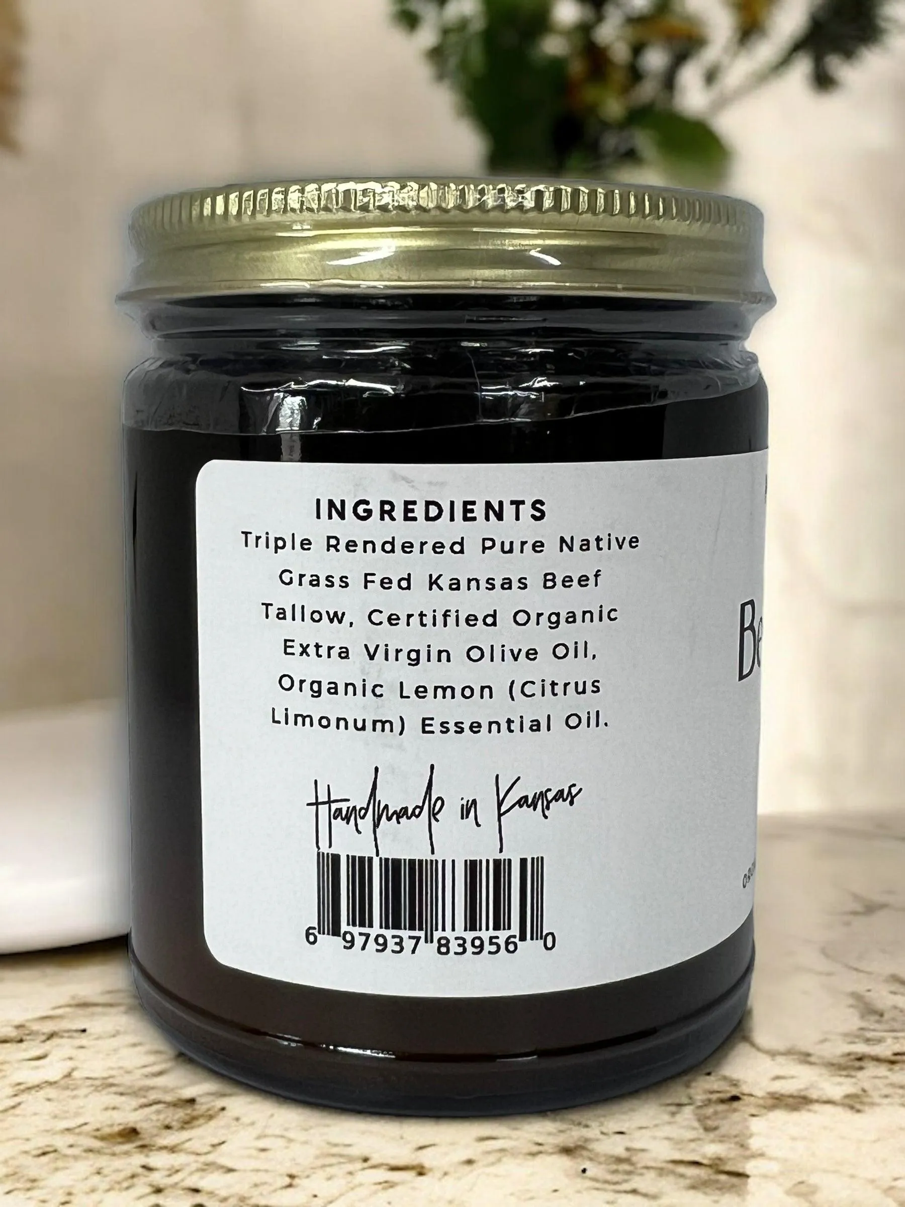 Beef Tallow Balm - 8 oz - Organic Grass Fed and Finished - Made in USA - Moisturizing Skin Care