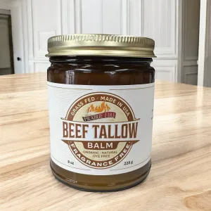 Beef Tallow Balm - 8 oz - Organic Grass Fed and Finished - Made in USA - Moisturizing Skin Care