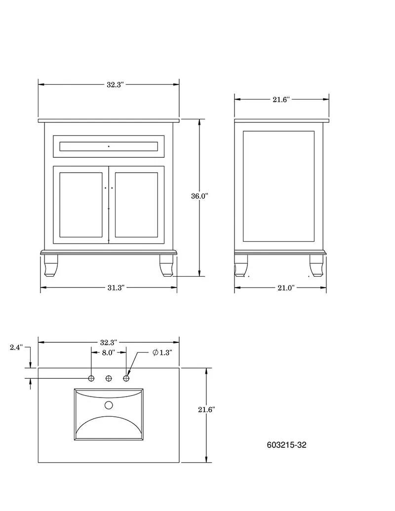 Bellaterra Home Dorchester 32" Single Vanity Set