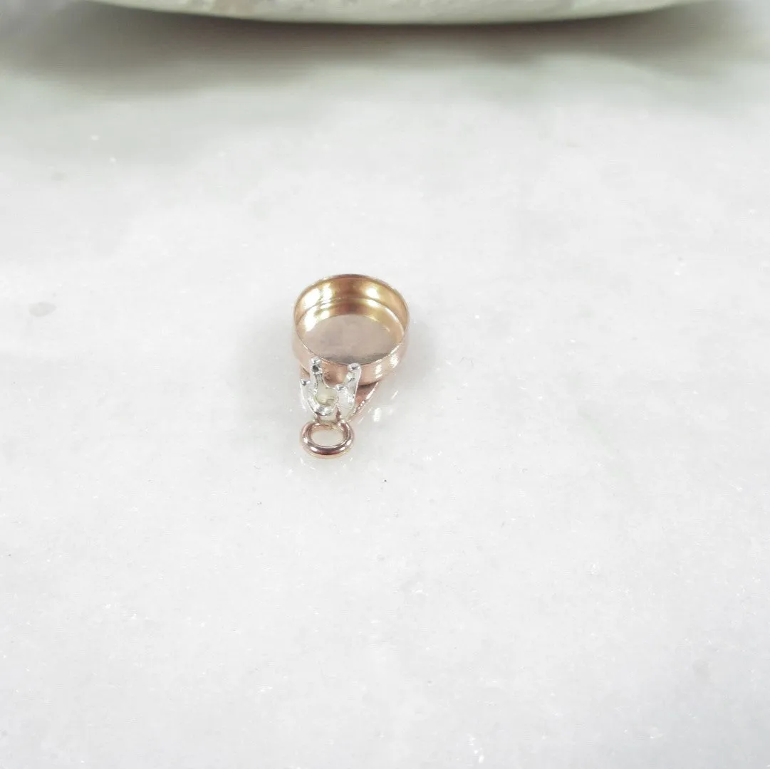 Bezel Cup Pendant - Oval Faceted Gem, Choose Your Cup Size, Choose Your Metal