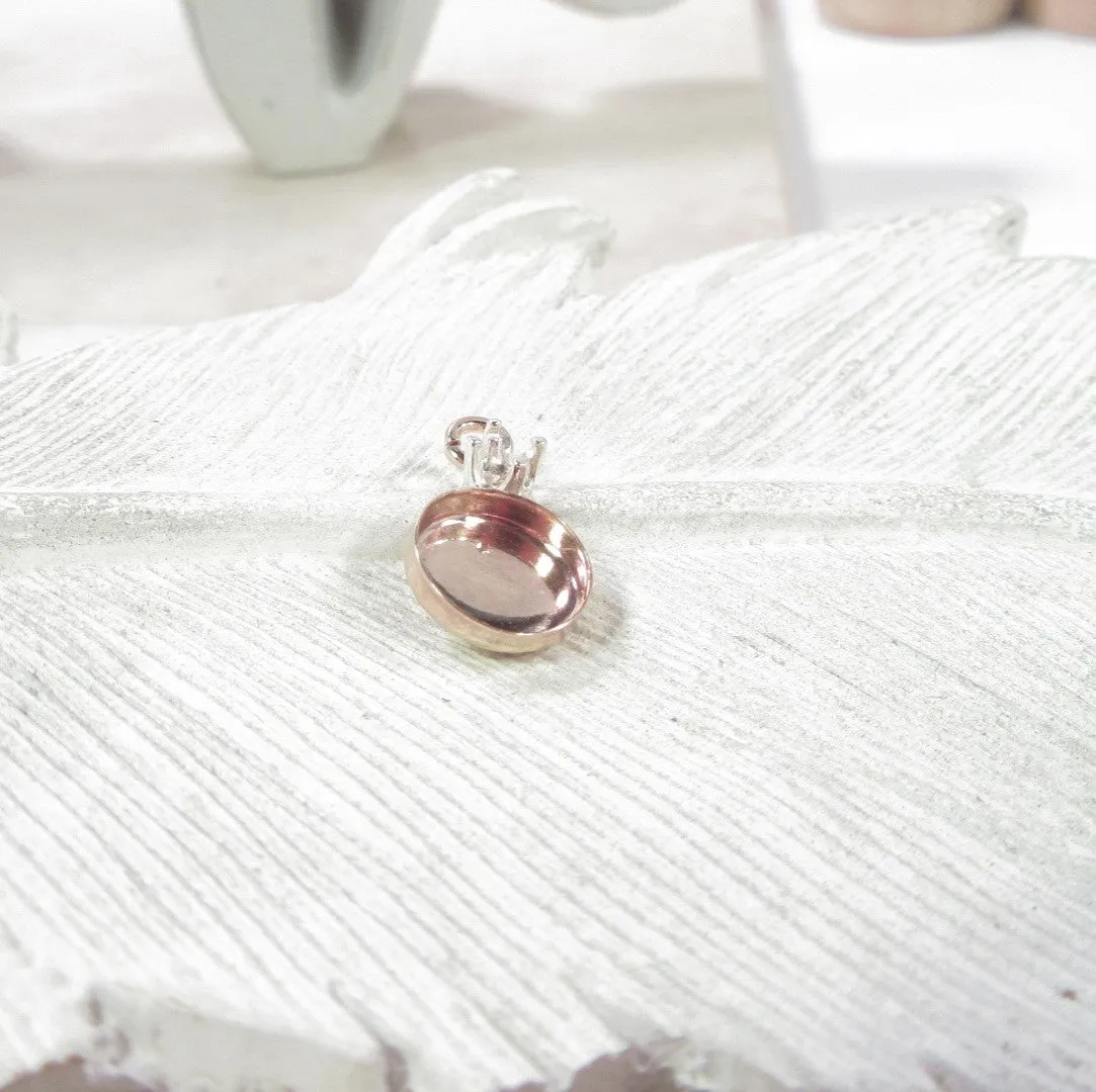 Bezel Cup Pendant - Round Faceted Gem, Choose Your Cup Size, Choose Your Metal