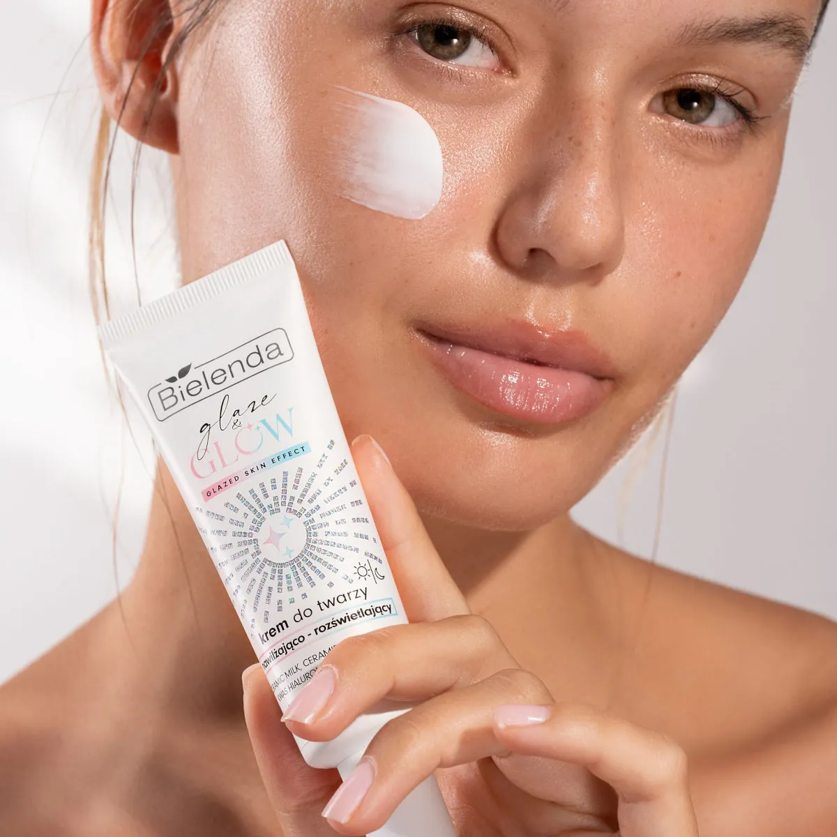 Bielenda Glaze & Glow Moisturizing Brightening Face Cream Glazed Skin Effect