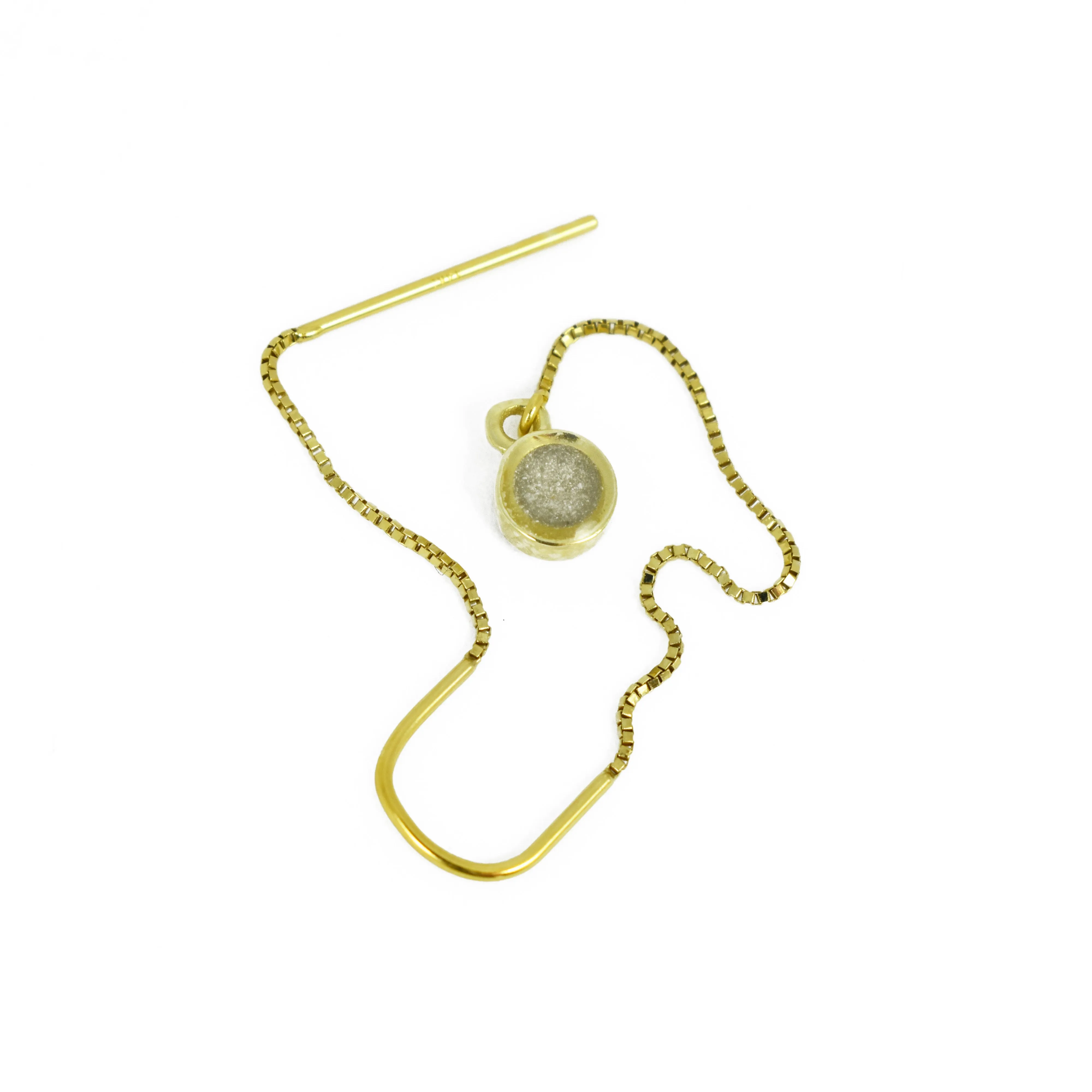 Bilateral Cremation Chain Earrings in 14K Yellow Gold