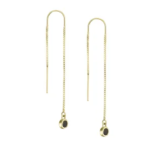 Bilateral Cremation Chain Earrings in 14K Yellow Gold