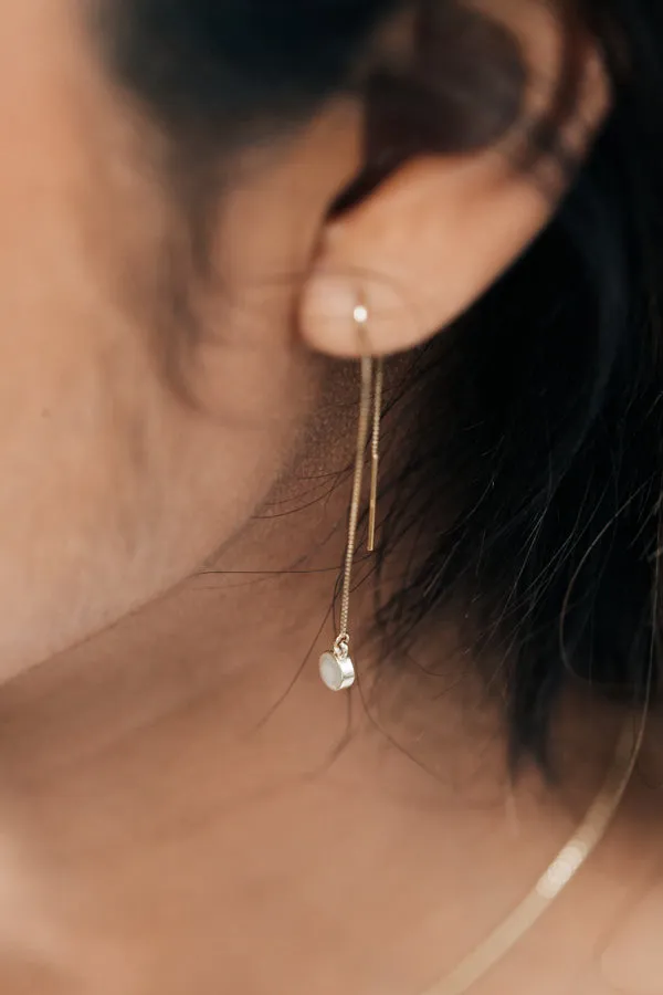 Bilateral Cremation Chain Earrings in 14K Yellow Gold