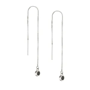 Bilateral Cremation Chain Earrings in Sterling Silver