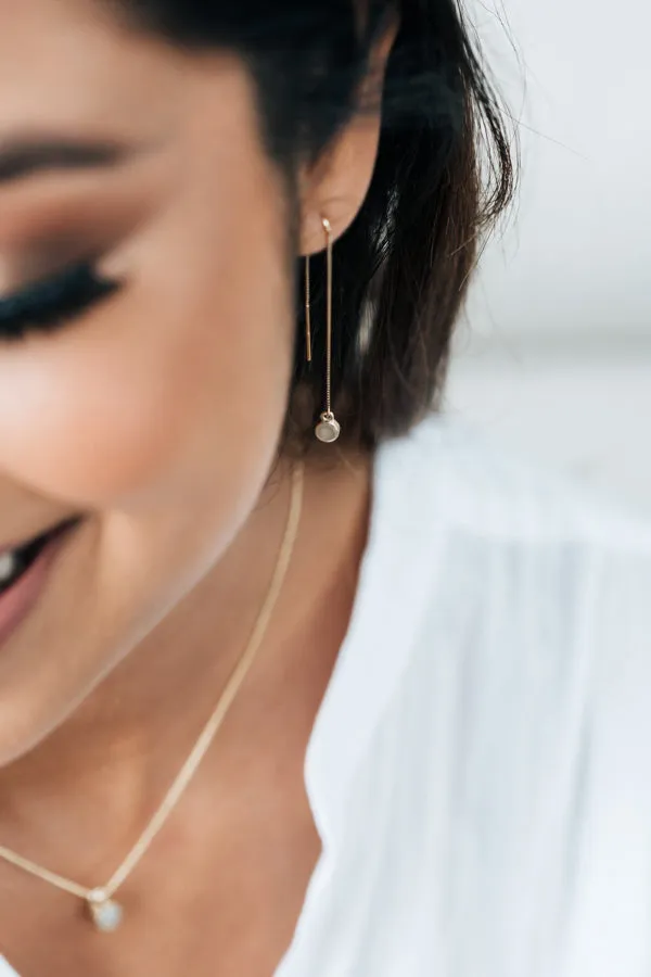 Bilateral Cremation Chain Earrings in Sterling Silver
