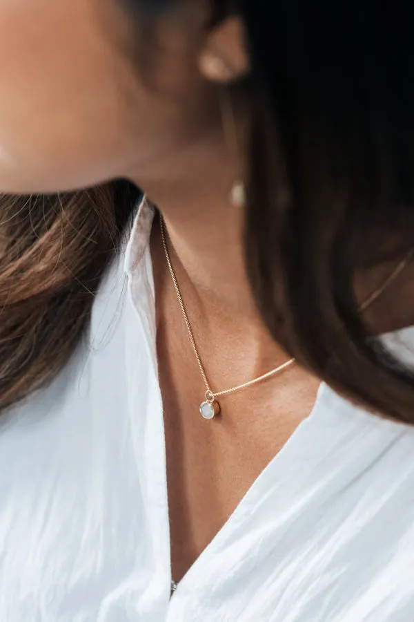 Bilateral Cremation Necklace in 14K Yellow Gold
