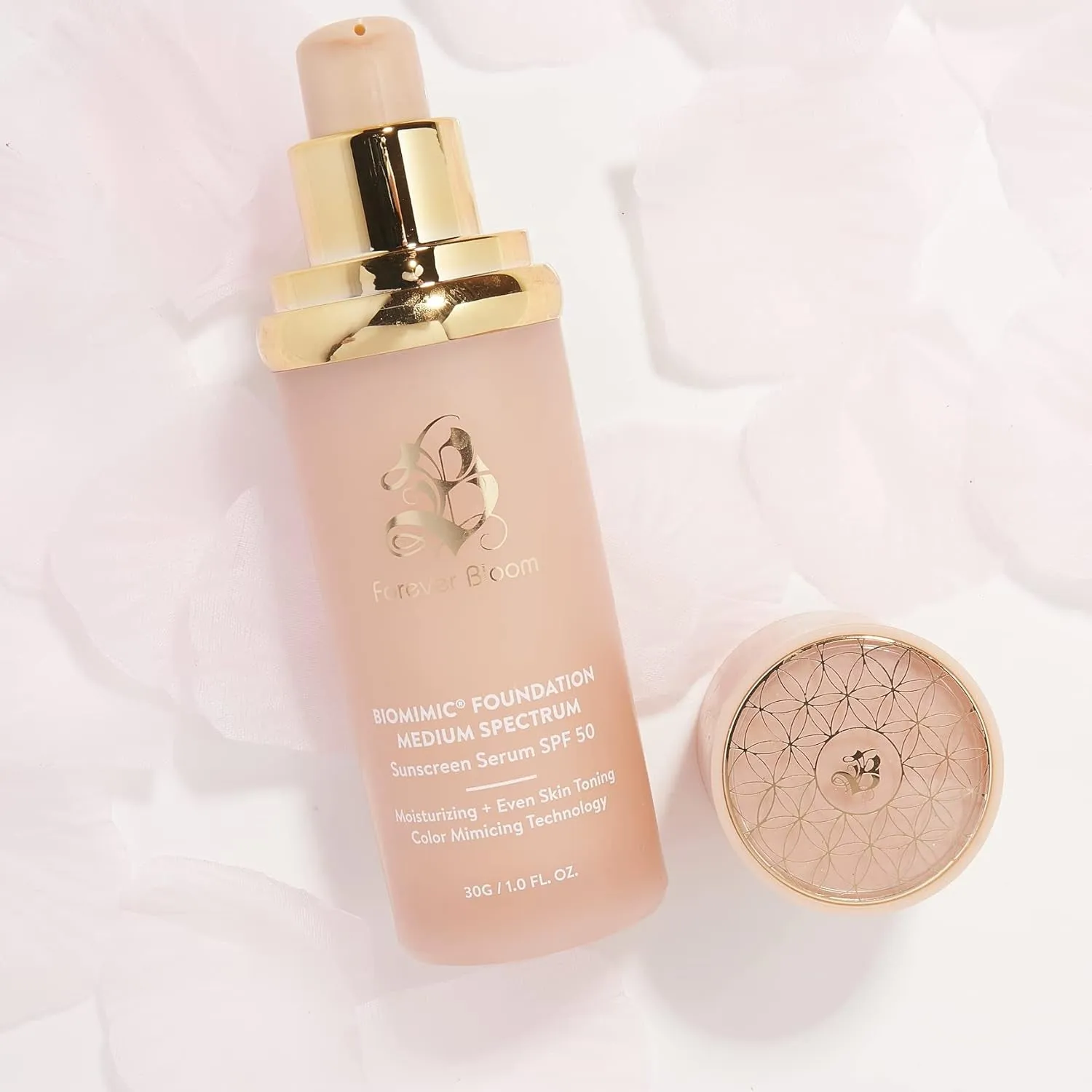 Bio Mimic Foundation Medium Spectrum by ; Protecting from Sun with SPF50; for Gym, Sports, Dancing