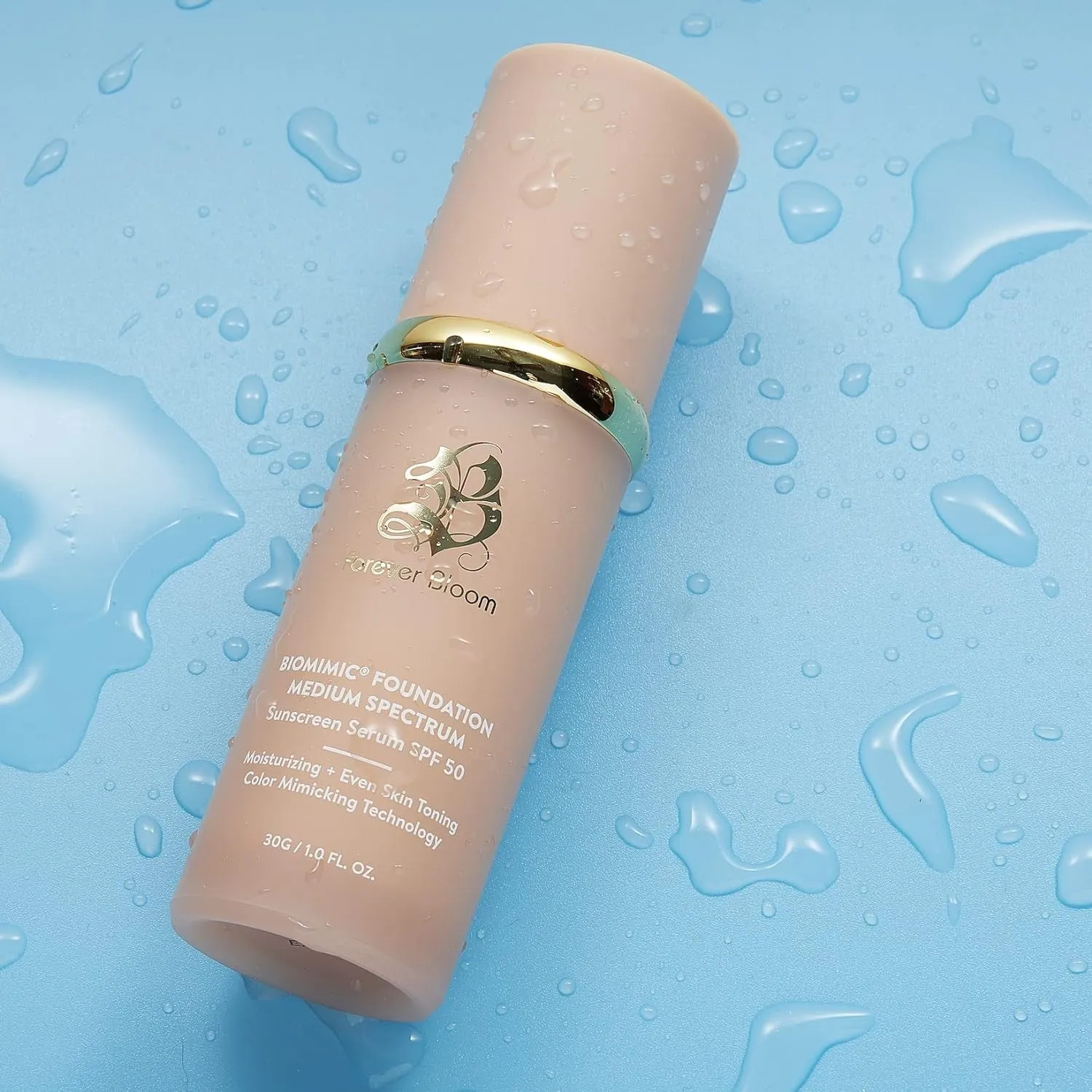 Bio Mimic Foundation Medium Spectrum by ; Protecting from Sun with SPF50; for Gym, Sports, Dancing