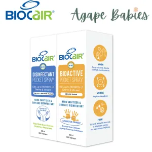 BioCair Pocket Spray Combo Twin Pack, 50ml Exp: 10/25