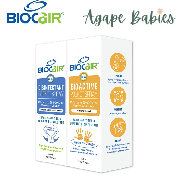BioCair Pocket Spray Combo Twin Pack, 50ml Exp: 10/25