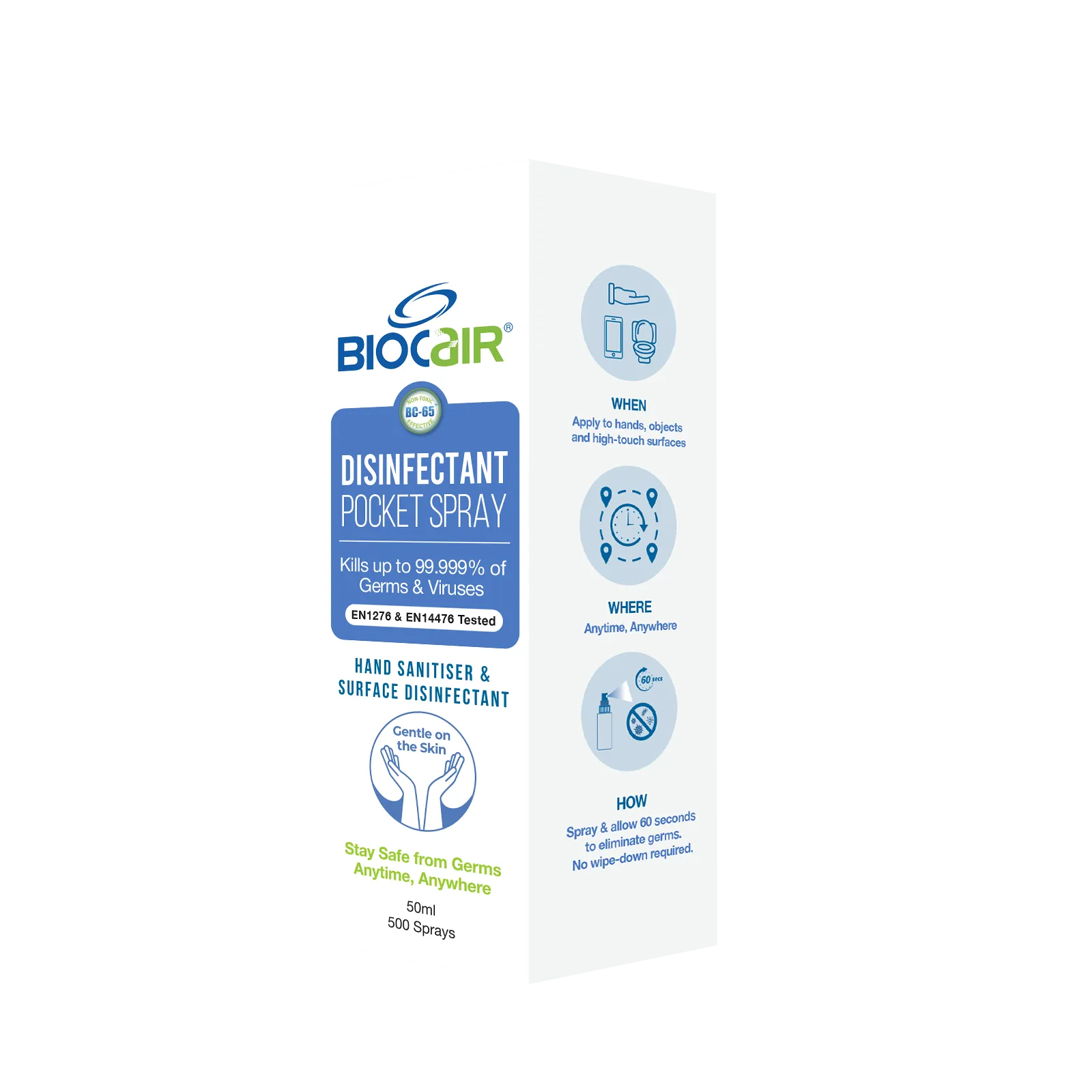 BioCair Pocket Spray Combo Twin Pack, 50ml Exp: 10/25