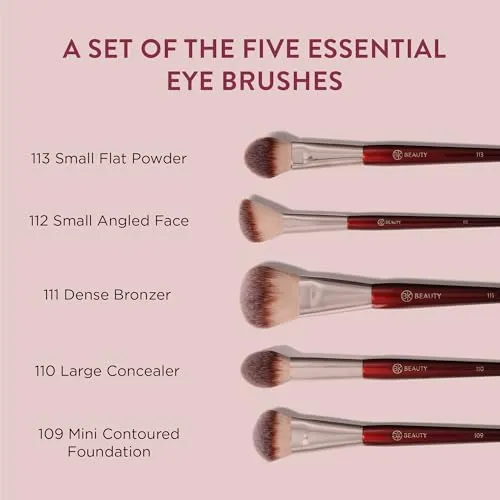 BK BEAUTY - CORE LINE EXTENSION FACE SET (5PC) - Professional Makeup Brush Set for Liquid, Cream & Powder | Premium Makeup Brushes for Flawless Application