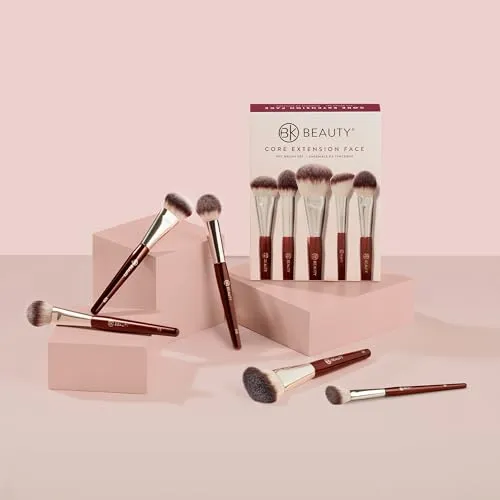 BK BEAUTY - CORE LINE EXTENSION FACE SET (5PC) - Professional Makeup Brush Set for Liquid, Cream & Powder | Premium Makeup Brushes for Flawless Application