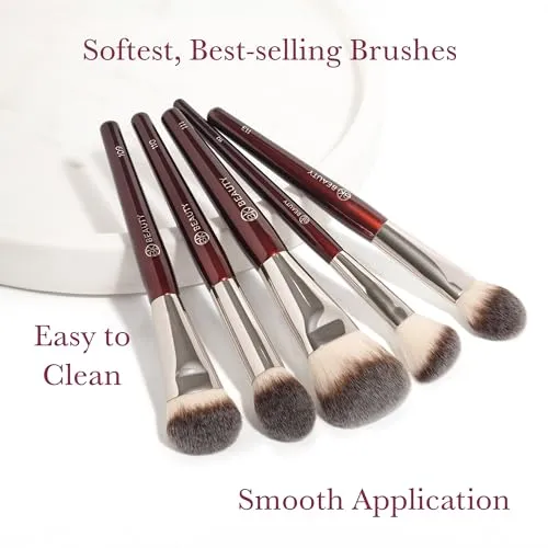 BK BEAUTY - CORE LINE EXTENSION FACE SET (5PC) - Professional Makeup Brush Set for Liquid, Cream & Powder | Premium Makeup Brushes for Flawless Application