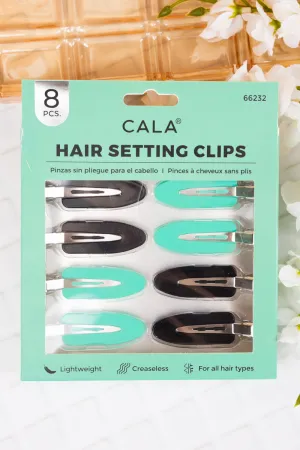 Black and Mint Hair Setting Clip Set