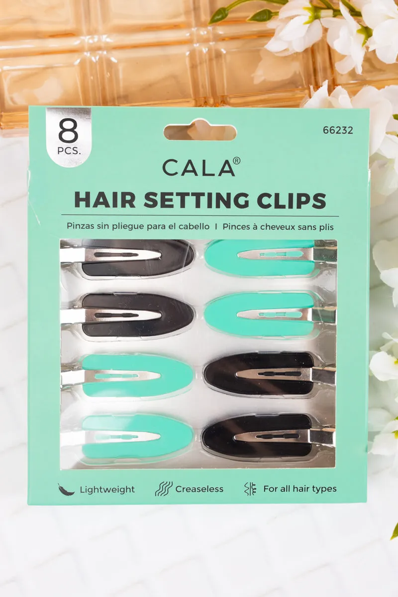 Black and Mint Hair Setting Clip Set
