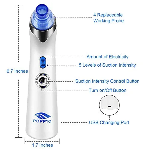 Blackhead Remover Pore Vacuum - Electric Blackhead Vacuum Cleaner Blackhead Extractor Tool Device Comedo Removal Suction Beauty Device for Women