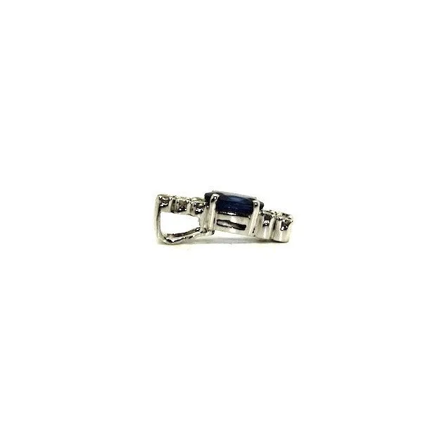 Blue Sapphire And Diamond Double Row Pendant Ad No.0568