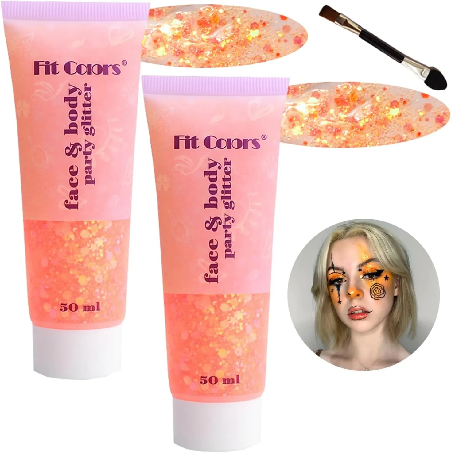 Body Face Chunky Glitter Gel: Pink White Silver Face Sparkles Glitter Gel Makeup for Singer Concerts Disco Festival Rave Accessories 150Ml Chunky Sequins Mermaid Face Body Hair Glitter Gel